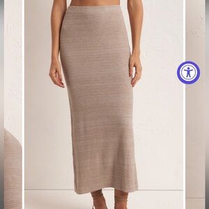 Z Supply Tan midi skirt in Oatmeal size Small